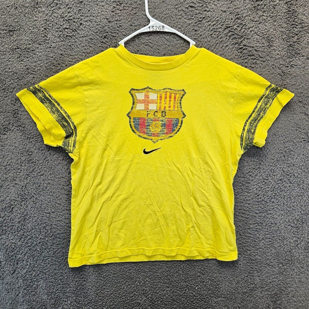 Nike Barcelona FC T-Shirt Boys XL‎ 13-15 Yellow Short Sleeve